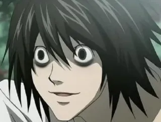 😲 L Lawliet Death Note Anime, Death Note, L Lawliet, Personaje, Manga, Detective, Intelectual whatsapp sticker