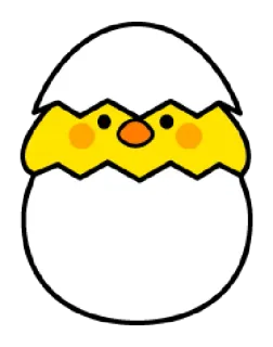 🐣 poussin, oeuf, éclosion, oisillon, animal, mignon, printemps whatsapp sticker