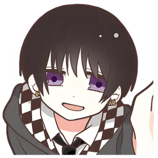 ☺️ Anime, Manga, Kreskówka, Postać, Chłopak, Uroczy telegram sticker