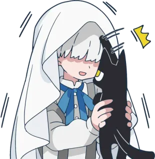 😠 Anime, Dibujos animados, Lindo, Gato, Personaje telegram sticker