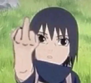🖕 Sasuke Uchiha Naruto Sasuke, Naruto, anime, middle finger, offensive, cartoon telegram sticker