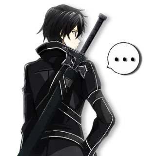 💬 Kirito Sword Art Online anime, manga, sword, black hair, character, kirito telegram sticker