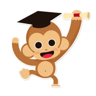 🎓 wisuda, monyet, topi toga, diploma, perayaan, pencapaian, sekolah, pendidikan telegram sticker