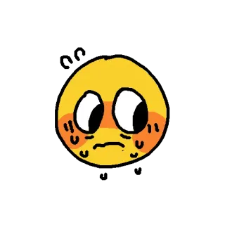 😰 Emoji, Nervoso, Amarelo, Expressão, Emoticon, Corar, Preocupado telegram sticker