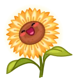 😄 подсолнух, цветок, счастливый, мультик, природа, растение whatsapp sticker
