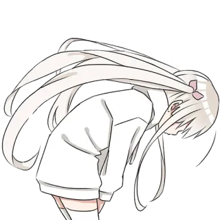😌 Anime, Gadis, Sedih, Rambut Putih, Lucu, Ilustrasi telegram sticker