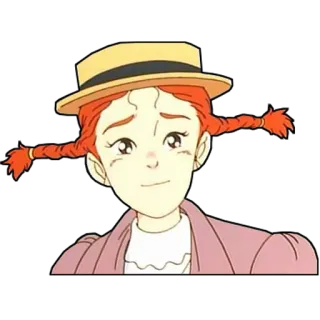 😶 Anne Shirley Anne of Green Gables anne of green gables, anime, cartoon, girl, red hair, character telegram sticker