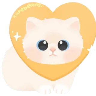 🐾 kapebeans. 猫, 子猫, かわいい, カワイイ, 動物, ペット, ハート telegram sticker