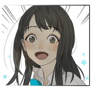 😃 dibujo animado, chica, anime, mujer, feliz, lindo, femenina, persona telegram sticker