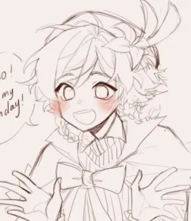 🌟 Xiao Xiao!
It's my birthday! Anime, Urodziny, Fanart, Słodkie, Rysunek telegram sticker