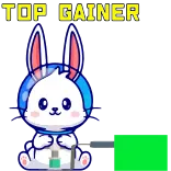🤛 TOP GAINER bunny, rabbit, gainer, top gainer, animal, cute, sticker telegram sticker