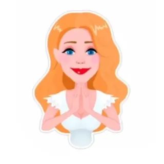 😇 woman, cartoon, girl, sticker, character telegram sticker