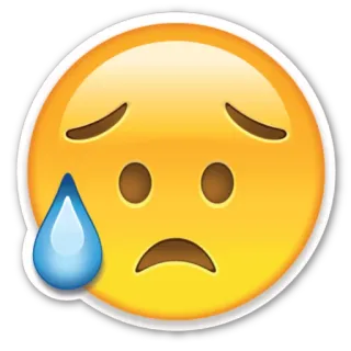 😥 emoji, sad, crying, face, emotion, tear, unhappy telegram sticker