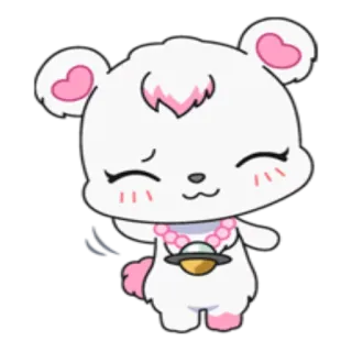 ☺️ süß, tier, cartoon, kawaii, bär, rosa, weiß whatsapp sticker