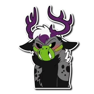 😡 sticker, cartoon, animal, deer, illustration telegram sticker