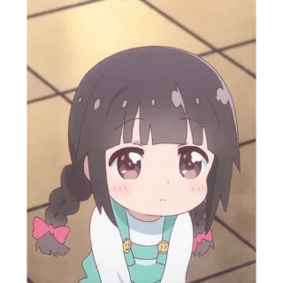 😶 anime, girl, cartoon, cute, child, braids telegram sticker