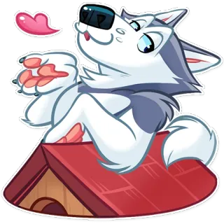 😘 Hund, Husky, Cartoon, Süß, Sticker, Tier whatsapp sticker