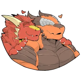 🤗 dragon, fantaisie, amour, dessin animé, autocollant, personnages, mignon telegram sticker