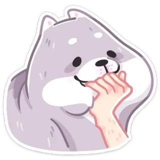 😬 dog, hand, cute, animal, cartoon, sticker telegram sticker