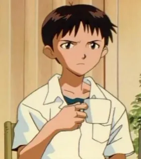 😐 Shinji Ikari Neon Genesis Evangelion 碇シンジ, アニメ, キャラクター, エヴァンゲリオン telegram sticker
