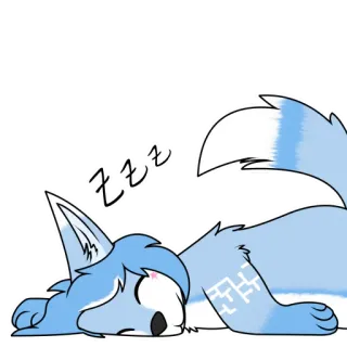 😴 ZZZ sleeping, fox, animal, zzz, cute, cartoon, furry telegram sticker