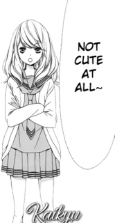 😐 NOT CUTE AT ALL~ anime, manga, girl, cute, illustration, cartoon telegram sticker