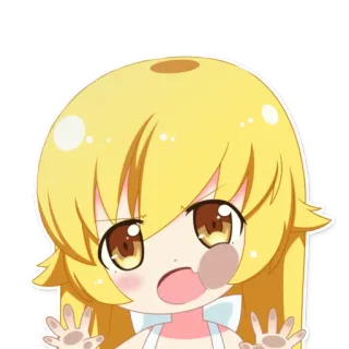 😮 Shinobu Oshino Monogatari anime, chibi, cute, Shinobu Oshino, Monogatari, character telegram sticker