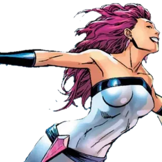 🚘 donna, supereroe, fumetto, capelli rosa, sorridente, femminile telegram sticker