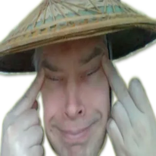 🇯🇵 hombre, asiático, ojos, dedos, sombrero, cara telegram sticker