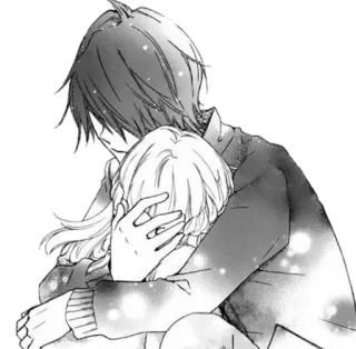❤ anime, manga, hug, couple, love, emotional telegram sticker