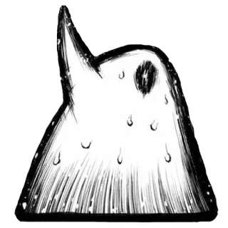 😨 หยด, นามธรรม, ภาพวาด, ขาวดำ whatsapp sticker