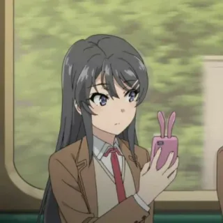 🎲 Mai Sakurajima Rascal Does Not Dream of Bunny Girl Senpai Anime, Bunny Girl, Sakurajima Mai, Uniforme escolar, Bonito, Personagem telegram sticker