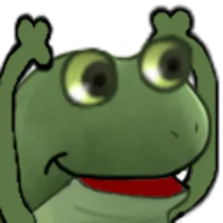 😄 frog, cartoon, animal, cute, amphibian telegram sticker