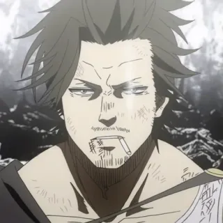 ☘️ Yami Sukehiro Black Clover Anime, Manga, Yami Sukehiro, Black Clover, Zigarette, Zauberkönig whatsapp sticker