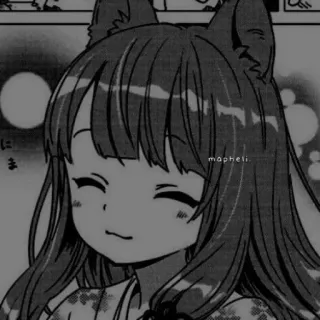 🖤 mapheli Аниме, Девушка-кошка, Милый, Манга, Кавай telegram sticker
