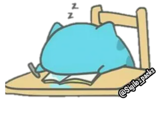 😴 @Sigilo_packs 고양이, 공부, 책상, 책, 동물 telegram sticker