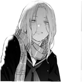 😏 Anime, Garota, Chorando, Mangá, Uniforme escolar telegram sticker