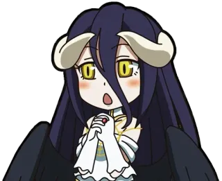 🧐 Albedo Overlord anime, kartun, chibi, fanart, albedo, overlord telegram sticker