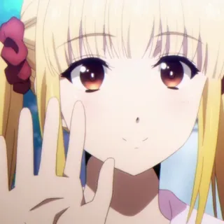 📱 Anime, Mädchen, Blond, Charakter, Süß, Animation telegram sticker