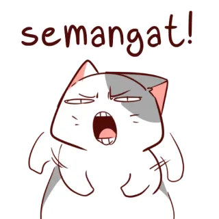 💪 semangat! mèo, động viên, truyền cảm hứng, Indonesia telegram sticker