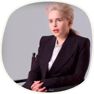 😧 Emilia Clarke emilia clarke, schauspielerin, frau, porträt, promi, interview telegram sticker