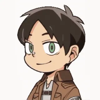 😐 Eren Yeager Attack on Titan Anime, Personaggio, Cartone animato, Manga telegram sticker