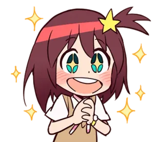 😍 anime, happy, excited, cute, girl whatsapp sticker