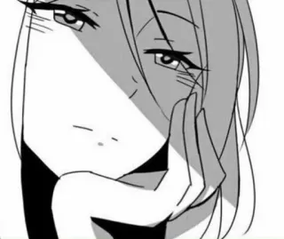 🌟 anime, manga, cô gái, chán, đơn sắc telegram sticker