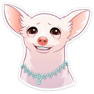 😅 cachorro, chihuahua, animal, animal de estimação, fofo, coleira whatsapp sticker