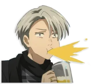 😲 anime, drinking, beer, cartoon telegram sticker