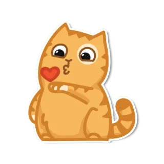 😘 gato, lindo, corazón, amor, animal, pegatina telegram sticker