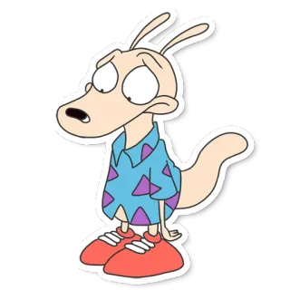 😔 Rocko Rocko's Modern Life Рокко, Новая жизнь Рокко, мультфильм, валлаби, 90-е, Nickelodeon telegram sticker