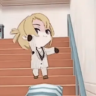 📀 Chibi, Escalera, Dibujos animados, Anime, Manga telegram sticker