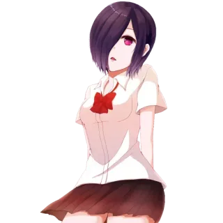 😊 Touka Kirishima Tokyo Ghoul anime, manga, character, japanese, schoolgirl, girl whatsapp sticker